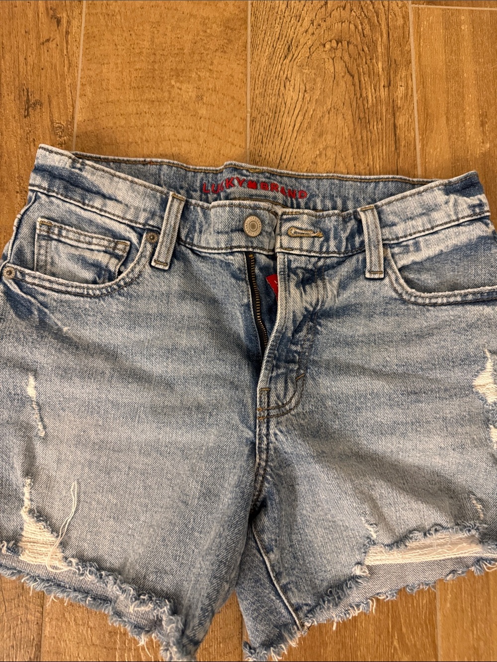 Lucky Brand Light Blue Distressed Denim Cutoff Shorts